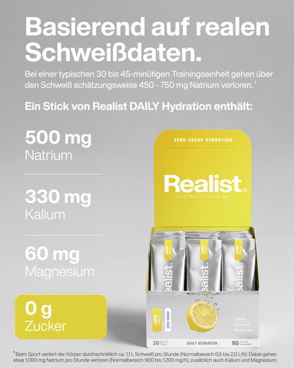 Elektrolyte Pulver Sticks Zitrone - DAILY Hydration