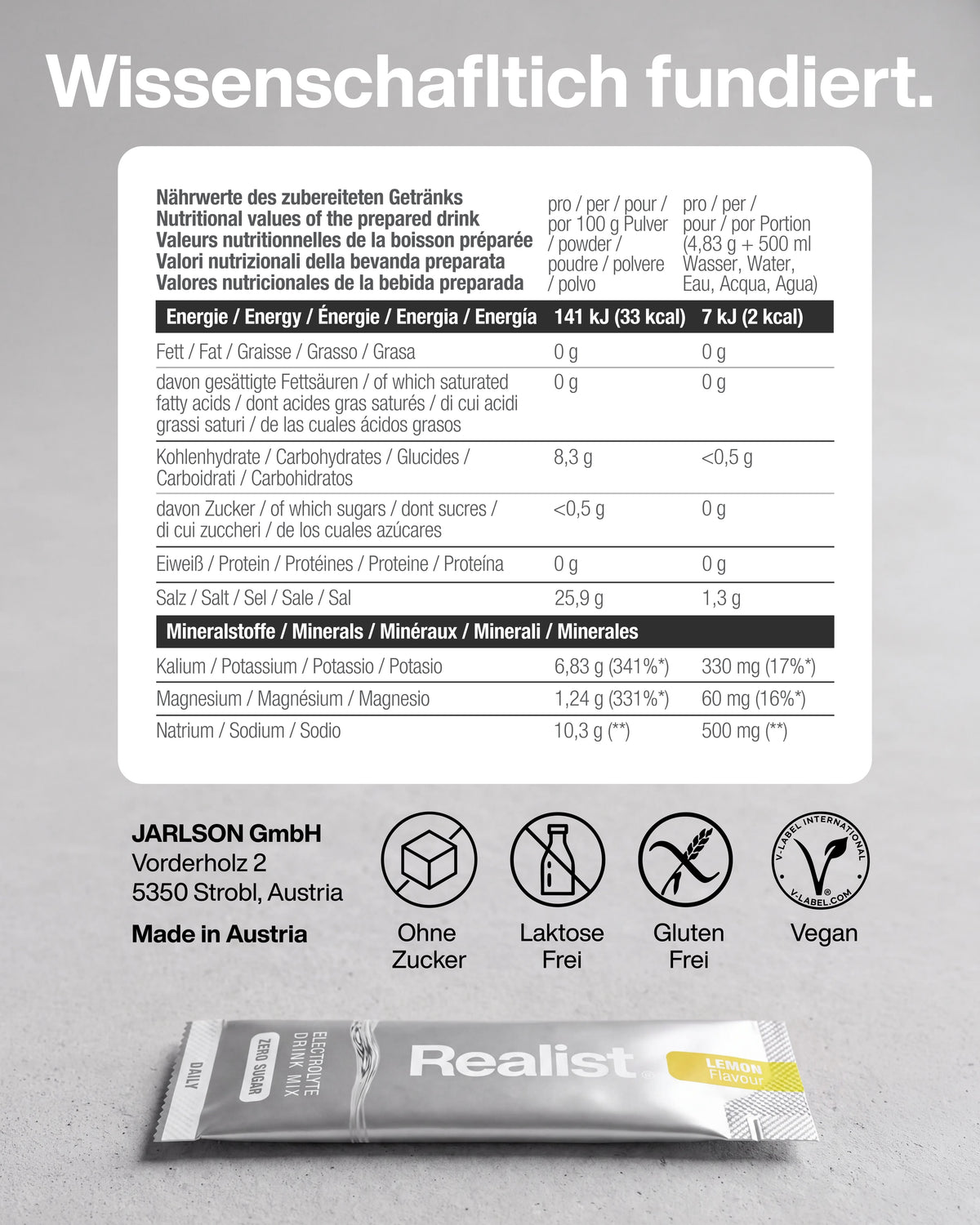 Elektrolyte Pulver Sticks Zitrone - DAILY Hydration